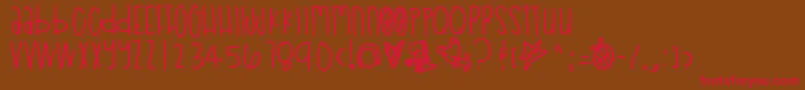 Poodledoodles Font – Red Fonts on Brown Background