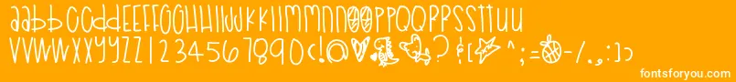 Poodledoodles Font – White Fonts on Orange Background