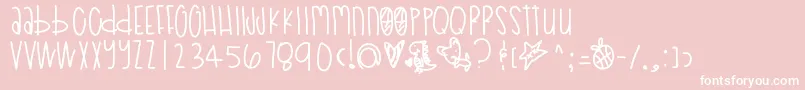 Poodledoodles Font – White Fonts on Pink Background