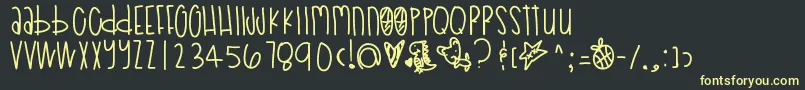 Poodledoodles Font – Yellow Fonts on Black Background