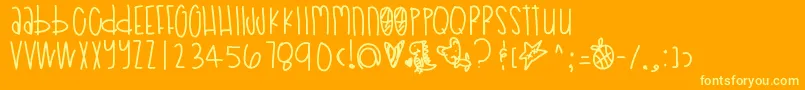Poodledoodles Font – Yellow Fonts on Orange Background