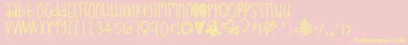 Poodledoodles Font – Yellow Fonts on Pink Background