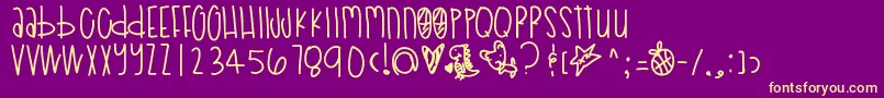 Poodledoodles Font – Yellow Fonts on Purple Background