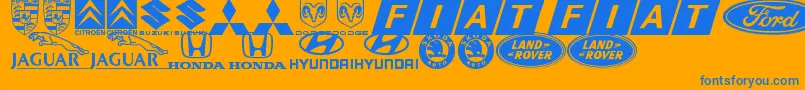 LogocarsbatsTfb Font – Blue Fonts on Orange Background