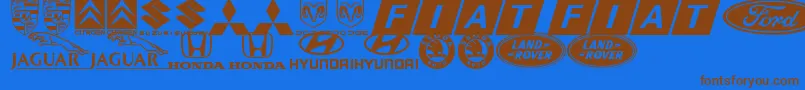 LogocarsbatsTfb Font – Brown Fonts on Blue Background