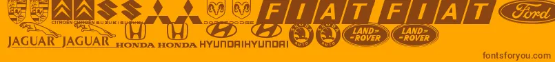 LogocarsbatsTfb Font – Brown Fonts on Orange Background
