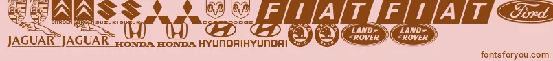 LogocarsbatsTfb Font – Brown Fonts on Pink Background