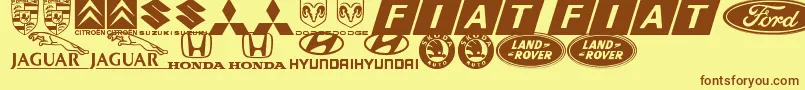 LogocarsbatsTfb Font – Brown Fonts on Yellow Background