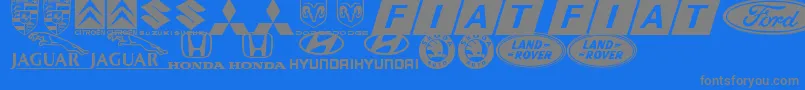 LogocarsbatsTfb Font – Gray Fonts on Blue Background