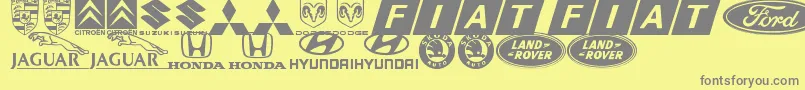 LogocarsbatsTfb Font – Gray Fonts on Yellow Background