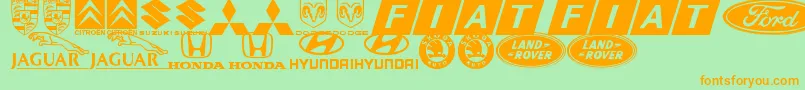LogocarsbatsTfb Font – Orange Fonts on Green Background