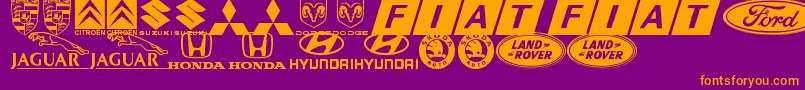 LogocarsbatsTfb Font – Orange Fonts on Purple Background