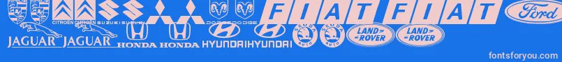 LogocarsbatsTfb Font – Pink Fonts on Blue Background