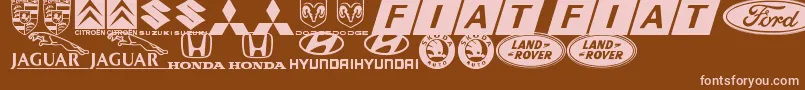 LogocarsbatsTfb Font – Pink Fonts on Brown Background