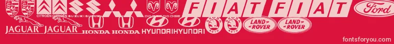 LogocarsbatsTfb Font – Pink Fonts on Red Background