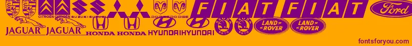 LogocarsbatsTfb Font – Purple Fonts on Orange Background
