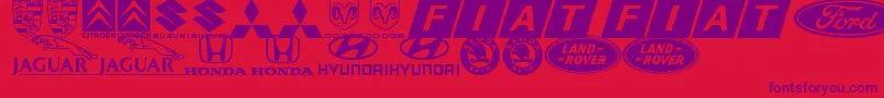 LogocarsbatsTfb Font – Purple Fonts on Red Background