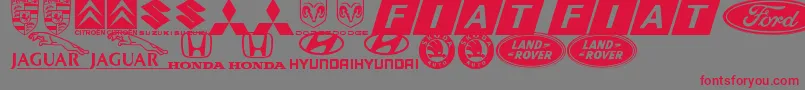 LogocarsbatsTfb Font – Red Fonts on Gray Background