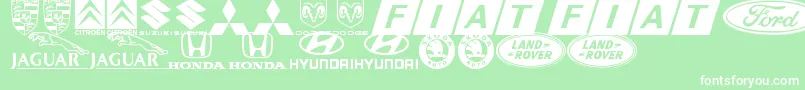 LogocarsbatsTfb Font – White Fonts on Green Background