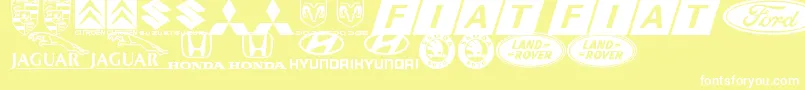 LogocarsbatsTfb Font – White Fonts on Yellow Background