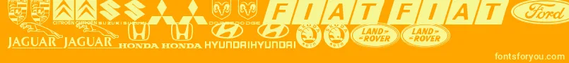 LogocarsbatsTfb Font – Yellow Fonts on Orange Background