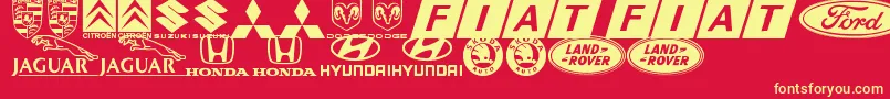 LogocarsbatsTfb Font – Yellow Fonts on Red Background