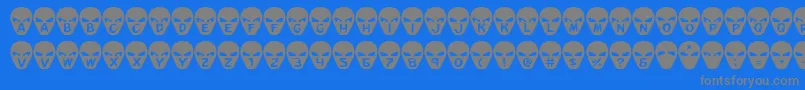 Goalie Font – Gray Fonts on Blue Background