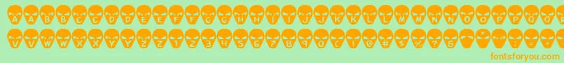 Goalie Font – Orange Fonts on Green Background