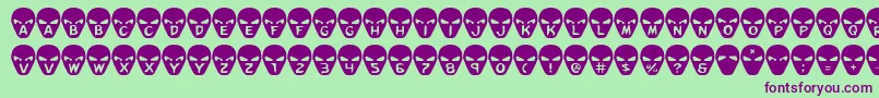 Goalie Font – Purple Fonts on Green Background