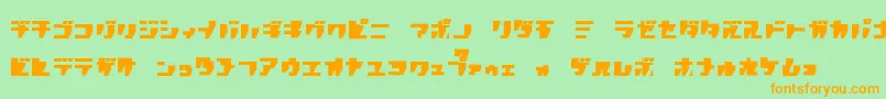 Rpgk-Schriftart – Orangefarbene Schriften auf grünem Hintergrund