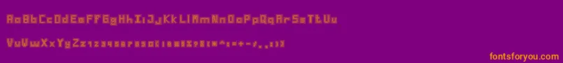 Dotgrid Font – Orange Fonts on Purple Background