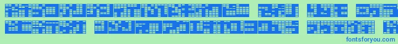 Katakana ffy Font – Blue Fonts on Green Background