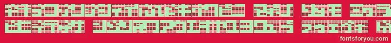 Katakana ffy Font – Green Fonts on Red Background