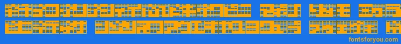 Katakana ffy Font – Orange Fonts on Blue Background