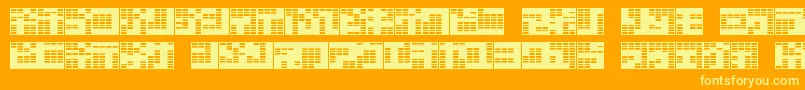 Katakana ffy Font – Yellow Fonts on Orange Background