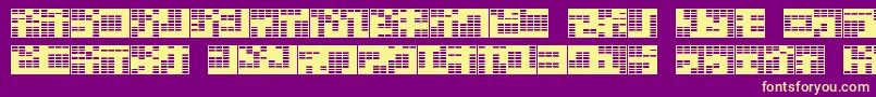 Katakana ffy Font – Yellow Fonts on Purple Background