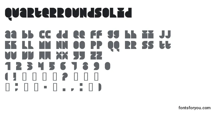 Czcionka QuarterroundSolid – alfabet, cyfry, specjalne znaki