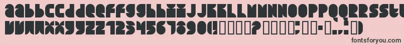 QuarterroundSolid-Schriftart – Schwarze Schriften auf rosa Hintergrund