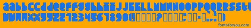 QuarterroundSolid Font – Blue Fonts on Orange Background