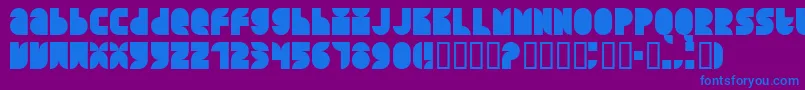 QuarterroundSolid Font – Blue Fonts on Purple Background