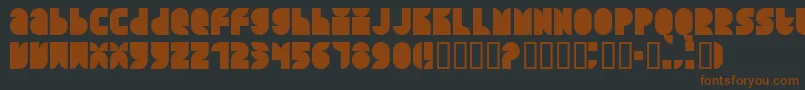 QuarterroundSolid-fontti – ruskeat fontit mustalla taustalla