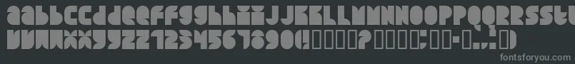 QuarterroundSolid-Schriftart – Graue Schriften auf schwarzem Hintergrund