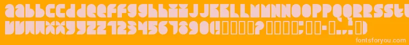 QuarterroundSolid Font – Pink Fonts on Orange Background