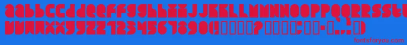 Fonte QuarterroundSolid – fontes vermelhas em um fundo azul