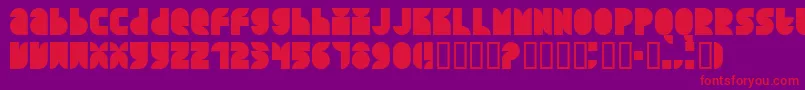 QuarterroundSolid Font – Red Fonts on Purple Background