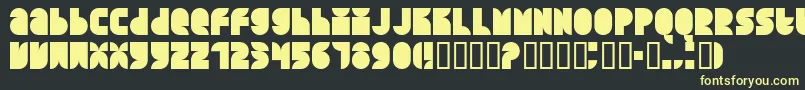 QuarterroundSolid-Schriftart – Gelbe Schriften auf schwarzem Hintergrund