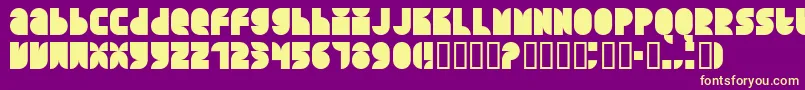 QuarterroundSolid Font – Yellow Fonts on Purple Background