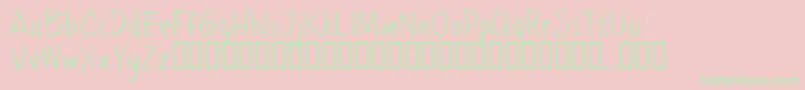 フォントPpetrial – ピンクの背景に緑の文字