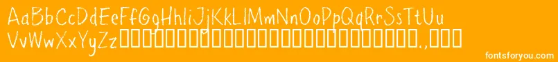 フォントPpetrial – オレンジの背景に白い文字