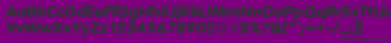 VolkswagenserialHeavyItalic-Schriftart – Schwarze Schriften auf violettem Hintergrund